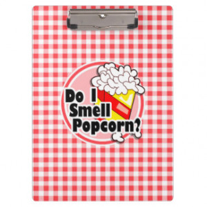 Funny Popcorn; Red and White Gingham Clipboards