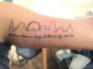 London skyline and Next to Normal quote: 