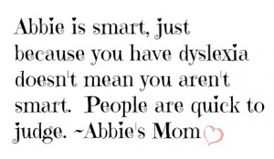Abbie would love for people to not rush to judgment about her ...