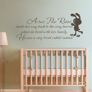 Children Wall Quote - Peter Rabbit Baby Nursery Bedroom Kids Room Wall ...