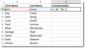 Excel Text Functions LEFT MID LEN SEARCH CONCATENATE