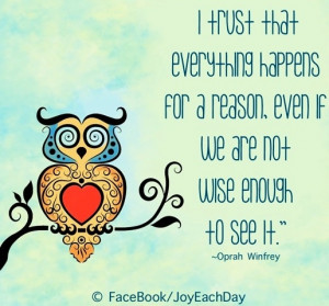 trust that everything happens for a reason