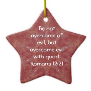 Bible Verses Love Quote Saying Romans 12:21 Double-Sided Star Ceramic ...