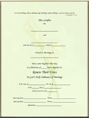Printable Blank Marriage Certificates