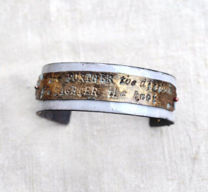 Handcrafted Jewelry - 'FURTHER THE DISTANCE' Quote Cuff - Poets ...