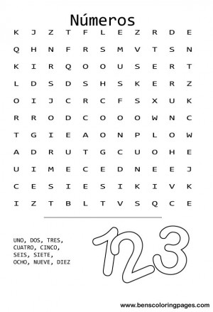 spanish word search printable worksheets