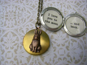 Love You to the Moon and Back Rabbit Bunny by BellaHopeLockets, $27 ...
