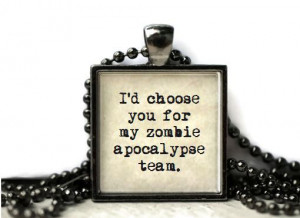zombie apocalypse quote word resin necklace or by WordBaubles, $15.00