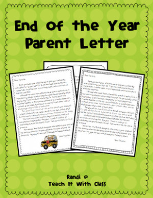 End of the Year Parent Letter