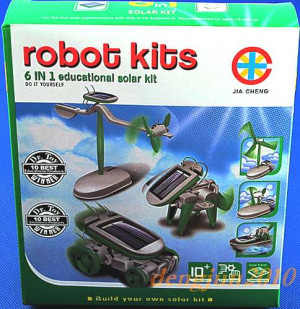 New DIY 6 in 1 Solar Educational Kit Toy Boat Car Robot Transformer