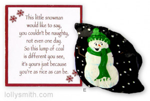 ... - Special Occasions Holidays > Christmas Lumps of Coal - Snowman