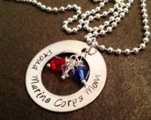 READY TO SHIP Proud Marine Corps Mo m Necklace personalized ...