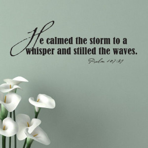 Quality He Calmed The Storm Religious Quote Wall Sticker