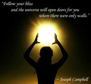 Joseph Campbell Quotes bliss universe doors walls