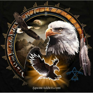 Liquid Blue Native American T-shirt | Eagle Dreamcatcher