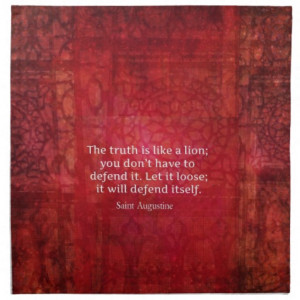 St. Augustine inspirational quote on TRUTH Printed Napkins