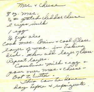 bess truman s handwritten recipe bess truman s mac cheese