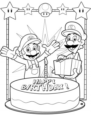 Free Printables Mario Birthday Coloring Page!