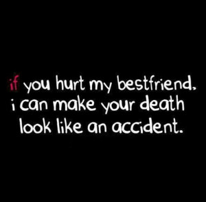 If you hurt my best friend...