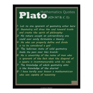 Plato Mathematics quotes Print