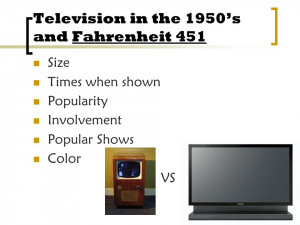 Television in the 1950s and Fahrenheit 451 Size Times when shown ...
