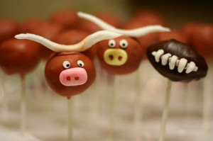 Longhorns and Football Cake Pops by kathyphantastic, via Flickr