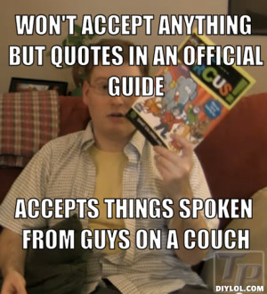Won't accept anything but quotes in an OFFICIAL GUIDE, accepts things ...