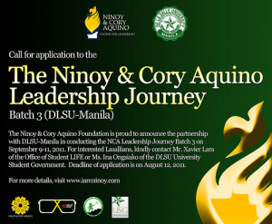 ... -Leaders to take on the Journey of Ninoy and Cory Aquino in 2011