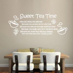 ebay/Amazon hot Love Thanksgiving quote Sweet tea time removable Wall ...