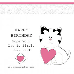 Hope your day is simply purrfect | Free birthday cards