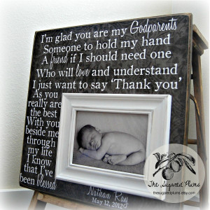 GODPARENTS GIFT Personalized Custom Picture Frame 16x16 Baby Shower ...