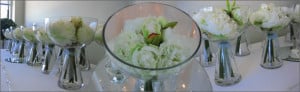 Flare bowl wedding centrepiece for hire Auckland vase hire