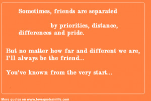Best Friends Quotes - Sometimes friends are separated by priorities