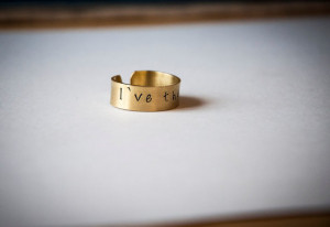 Brass band ring with personalized quote or message,friendship jewels ...