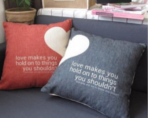 Love Heart Quote Pi llow Covers Scandanavian Throw Pillows Cushion ...