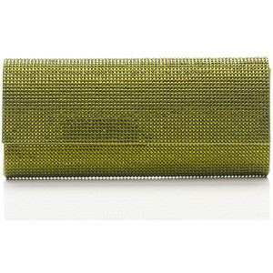 Ritz Fizz Crystal Clutch Bag, Silver Olivine - Judith Leiber Couture