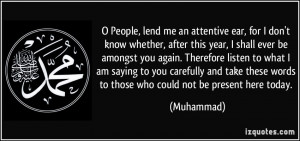 People, lend me an attentive ear, for I don't know whether, after ...