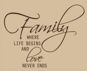 Catalog > Family Where Life Begins Option 1, Family Wall Art Decal