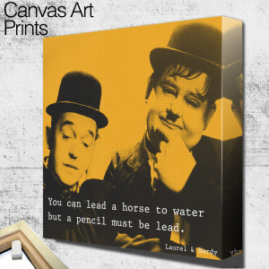 laurel and hardy quote square wall art