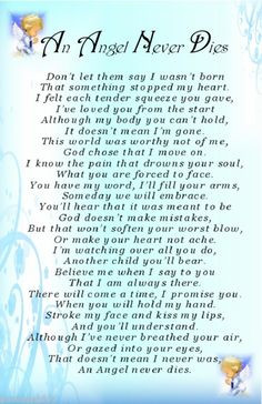 AN ANGEL NEVER DIES Blue Baby Boy Bereavement Grave Card Memorial ...