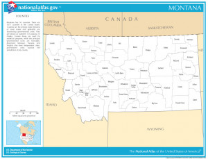 montana state map with rivers