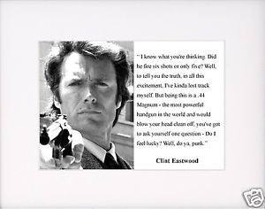 Clint-Eastwood-Dirty-Harry-feel-lucky-Quote-Matted-Photo-Picture