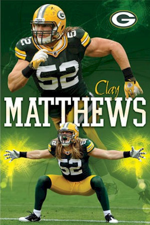 NFL - Green Bay Packers Clay Matthews Relentless Football Poster