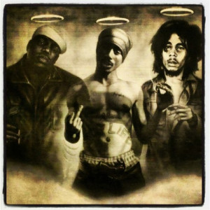 Biggie Smalls Notorious B I G Tupac 2pac Bob Marley picture