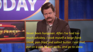 The Ron Swanson Hangover Prevention Method