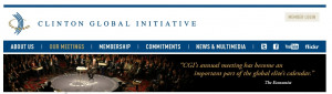 Clinton Global Initiative (CGI) website, the header includes a quote ...