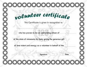 Sample Volunteer Appreciation Certificates Wording