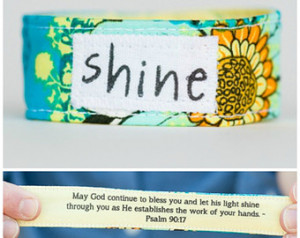 Inspirational fabric bracelet, uniq ue inspirational bracelet with ...