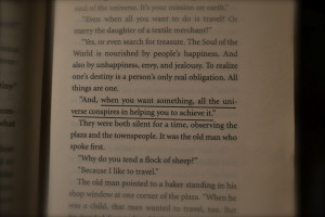 quote from one of my favorite book s, The Alchemist by Paulo Coelho