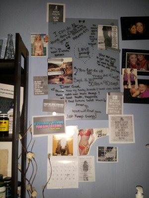 ... my motivational wall (kinda hard to see all the great quotes tho